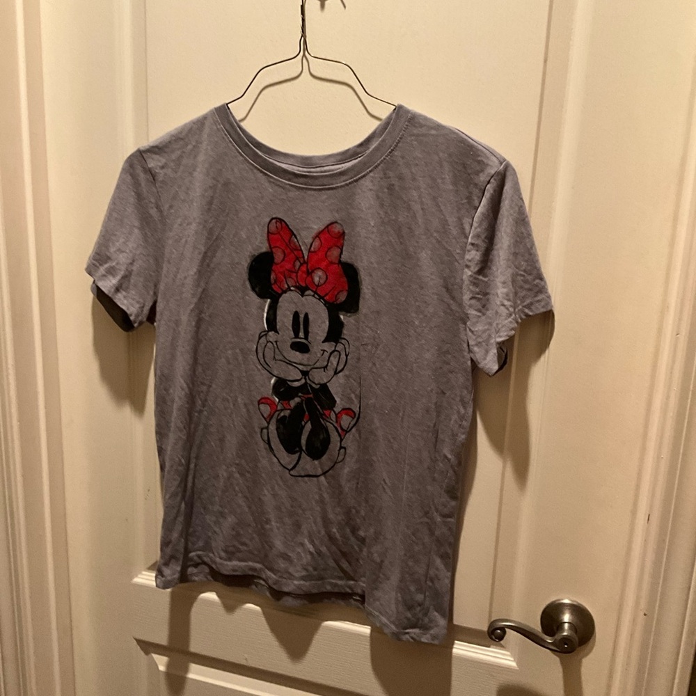 Disney Minnie Mouse Kids Tee in Gray and Red